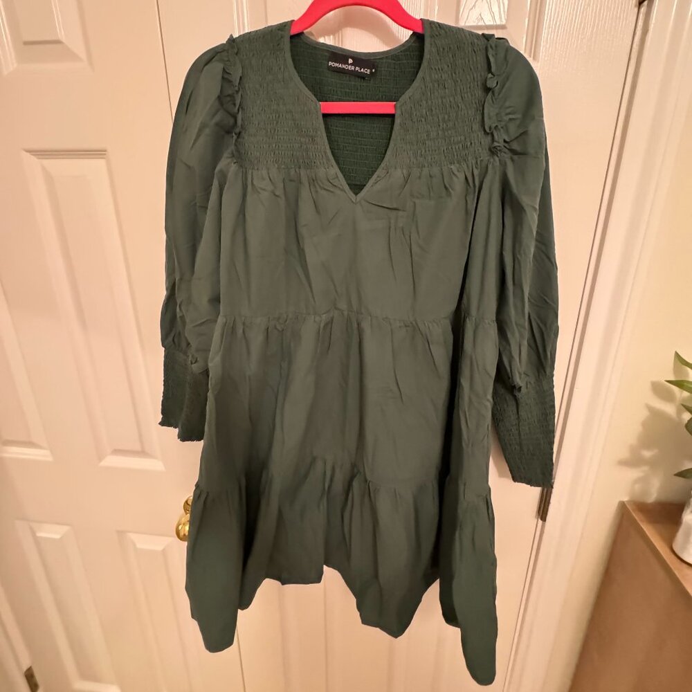 Medium Jaguar Green Pomander Place Ceci Dress from Tuckernuck